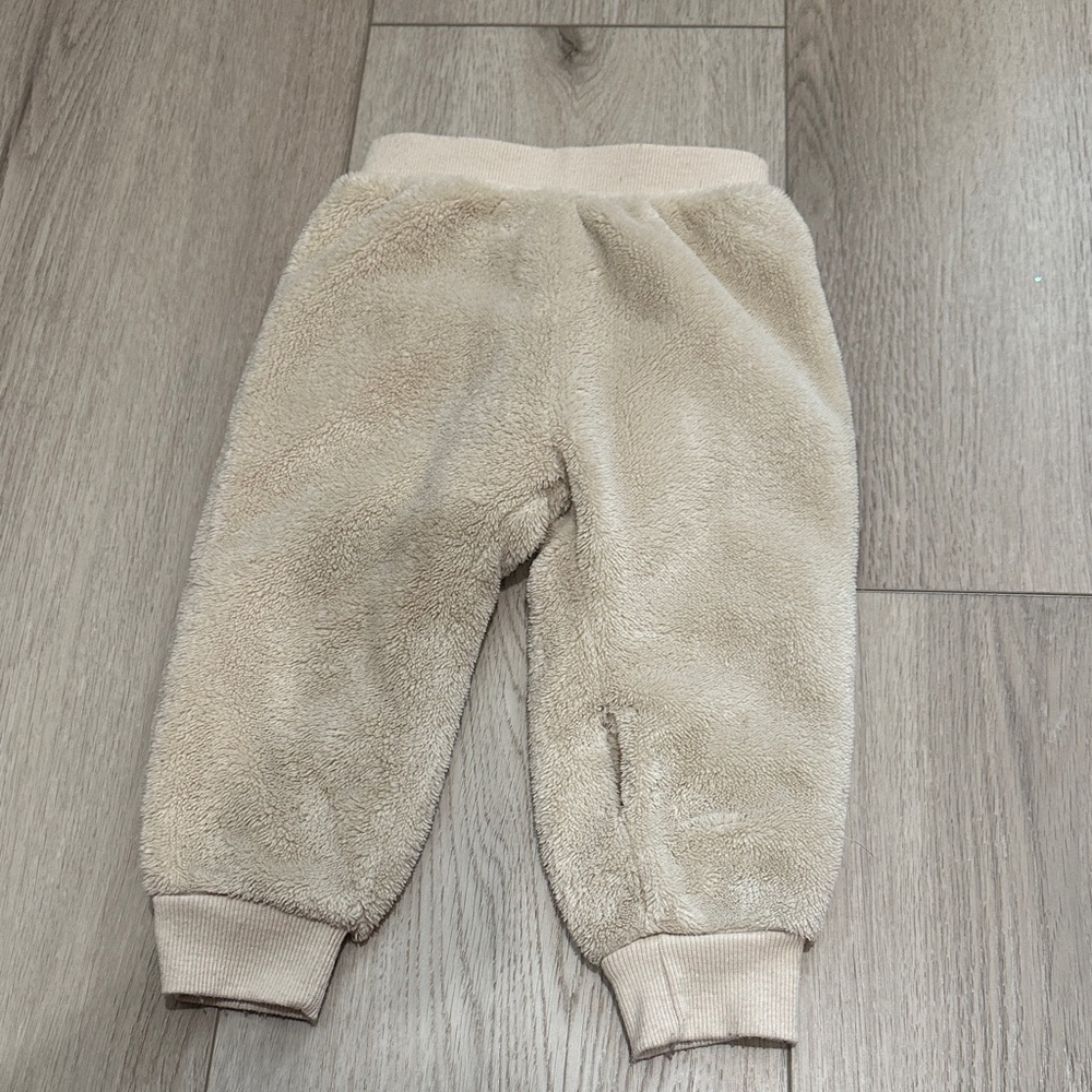 Soft Beige Fleece Kids Joggers